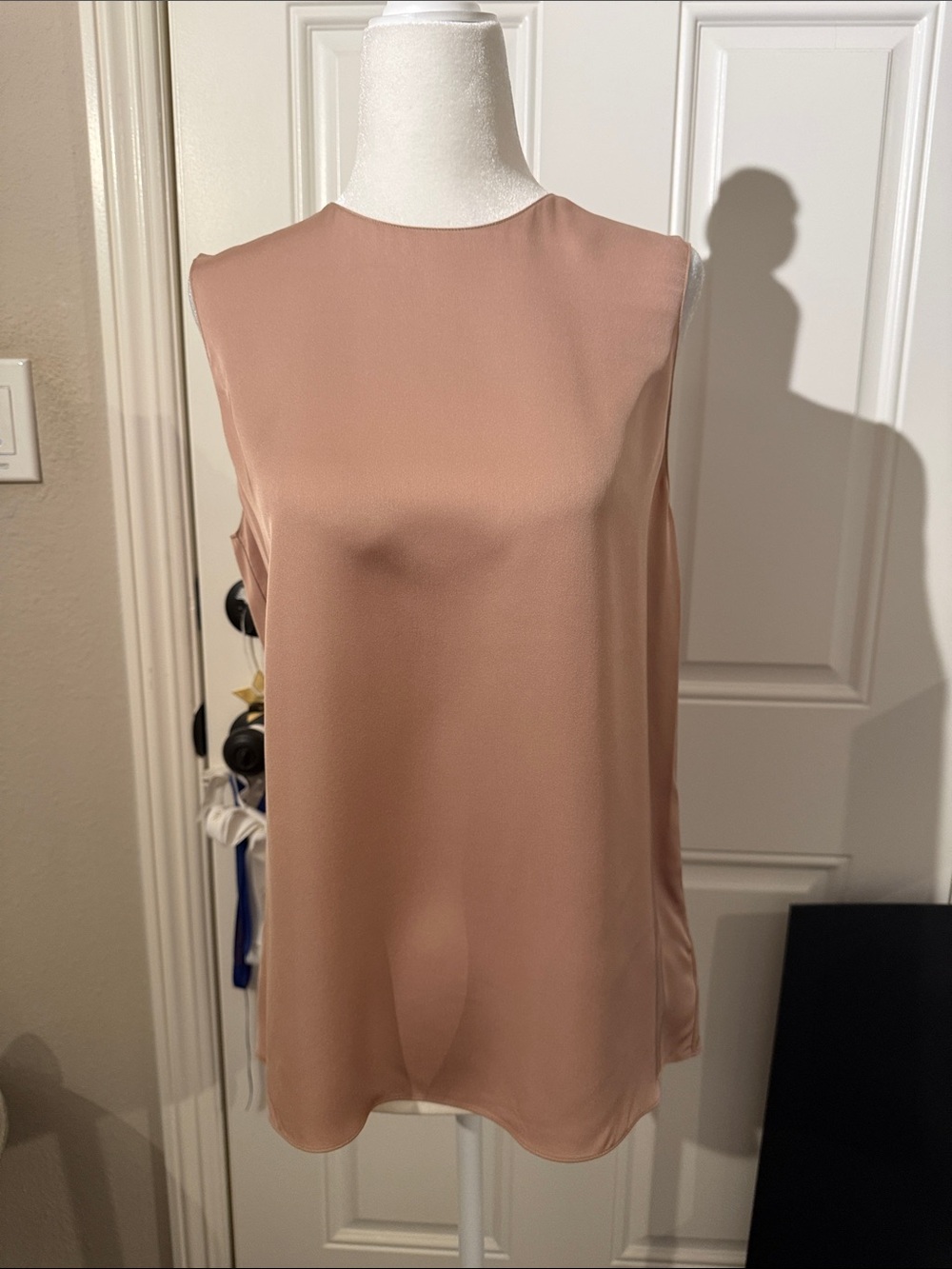Theory Satin Sleeveless Shell Top in Dusty Rose